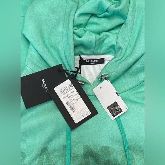 Balmain Desert Logo Printed Drawstring Hoodie size M - Picture 10 of 13